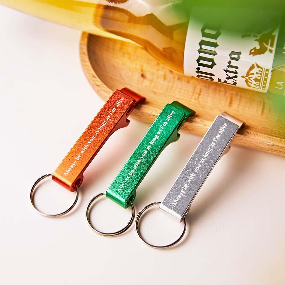 Custom Text Multi-colour Bottle Opener Keychain Personalized Beer Bottle Opener Gift for Him - soufeelau
