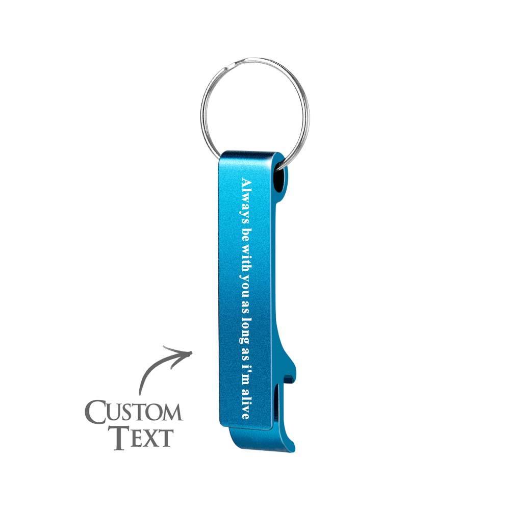 Custom Text Multi-colour Bottle Opener Keychain Personalized Beer Bottle Opener Gift for Him - soufeelau