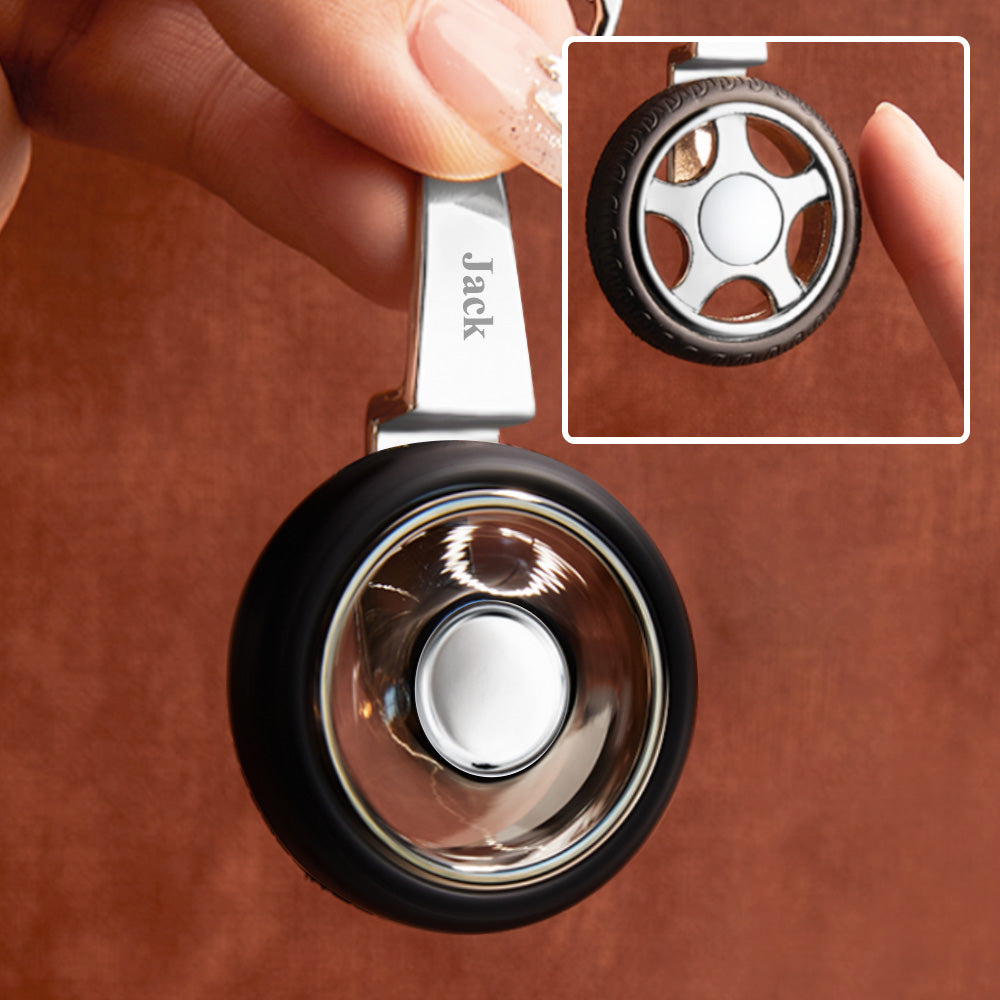 Custom Name Spinning Tire Keychain Gifts for Him - soufeelau
