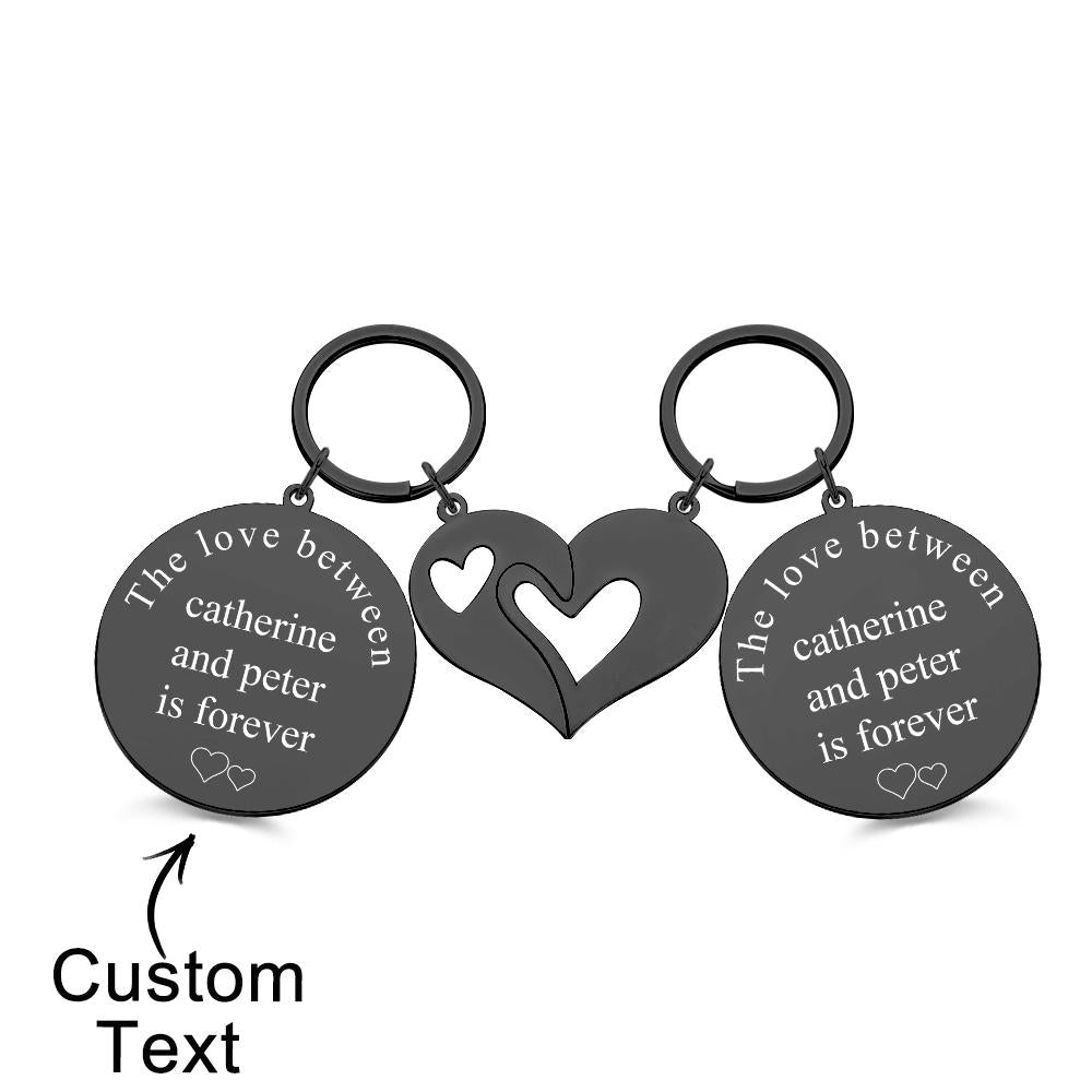 Engravable Keychain Set Custom Photo The Love Between Theme Gifts For Couples - soufeelau