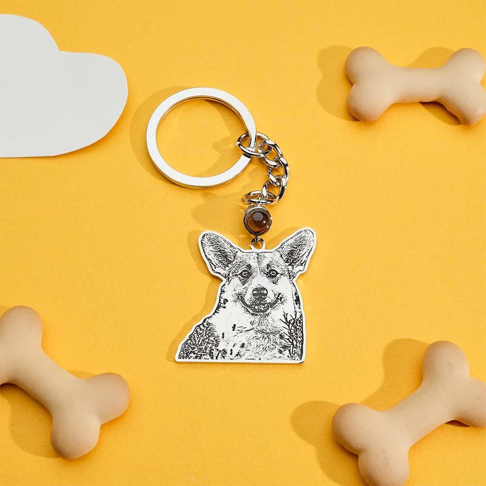 Personalized photo projection keychain Creative Engraved Keychain Anniversary Gifts - soufeelau