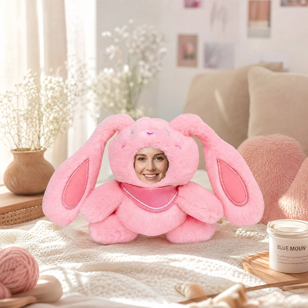 Personalized Pull-Out Face Plush Keychain – Custom Photo Bag Charm, Funny Gift for Friends - soufeelau