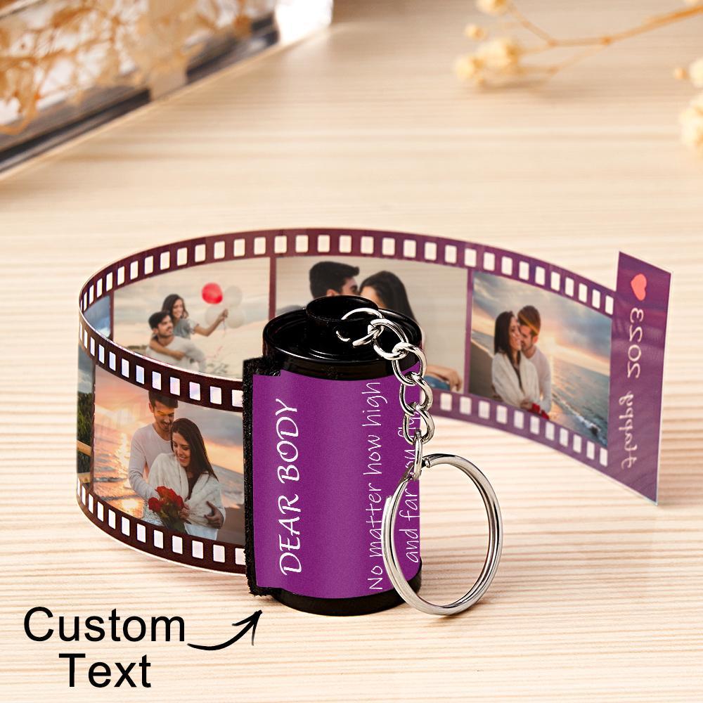 Custom Text Colorful Roll Film Keychain Camera Keychain Meaningful Gifts For Couples - soufeelau
