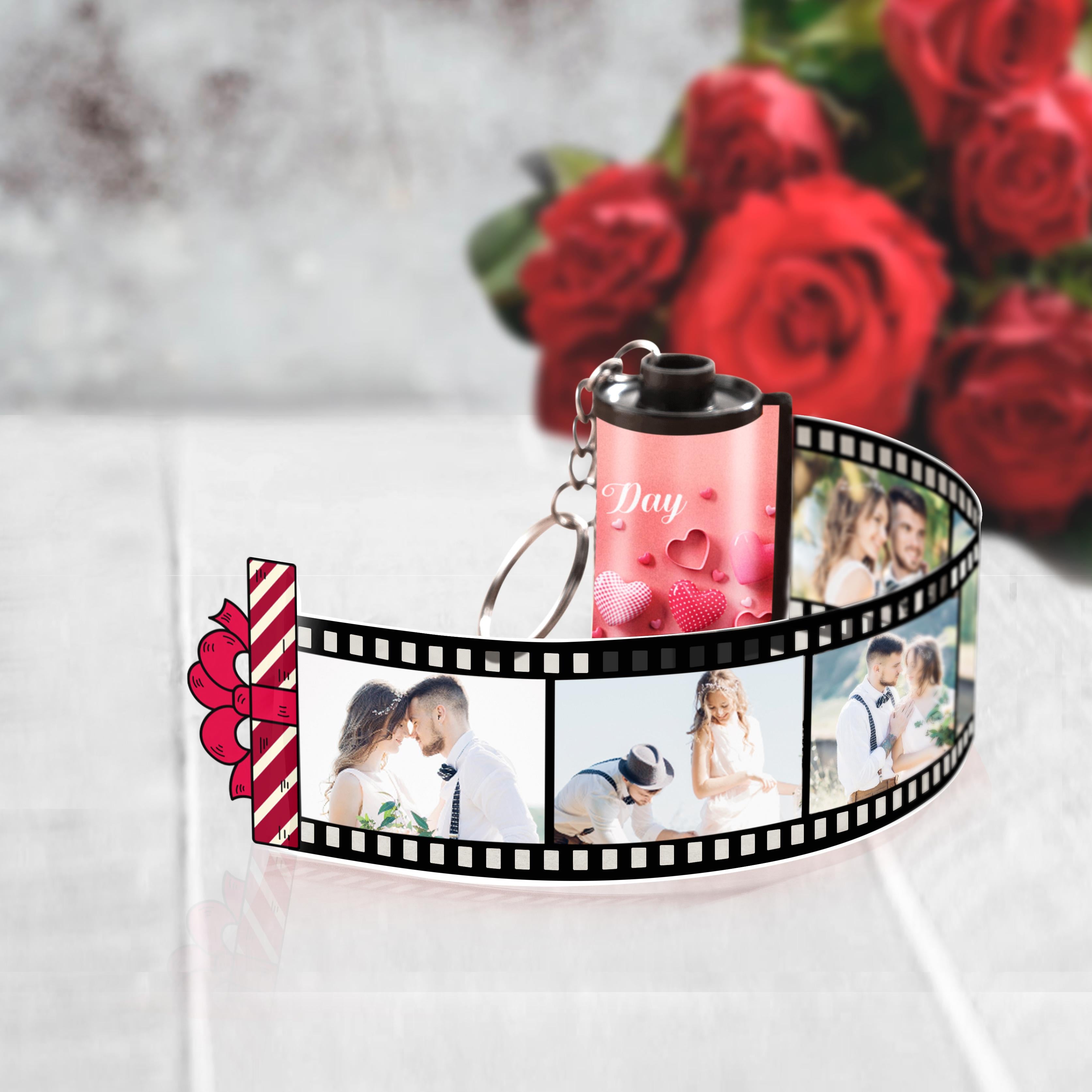 Custom Photo Film Roll Keychain Gift Box Decor Camera Keychain Valentine's Day Gifts For Couples - soufeelau
