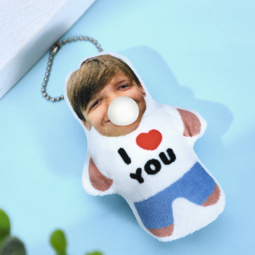 Custom MINIME Pillow Keychain with Bubble Squeeze Pocket Hug Valentine's Gifts - soufeelau
