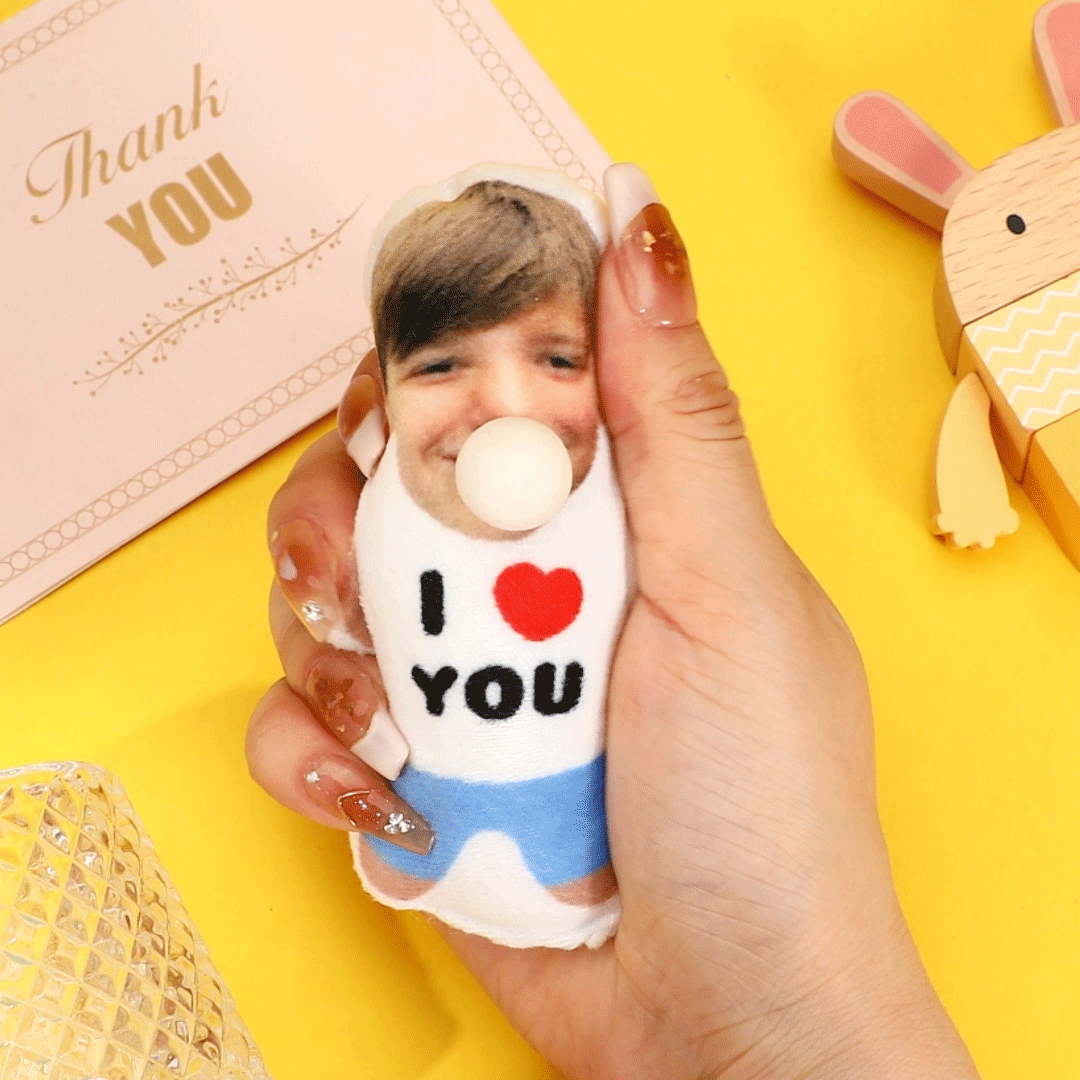 Custom MINIME Pillow Keychain with Bubble Squeeze Pocket Hug Valentine's Gifts - soufeelau