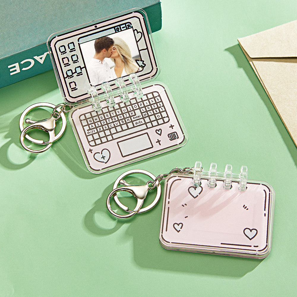 Custom Photo Acrylic Laptop Keychain Valentine's Day Gifts - soufeelau