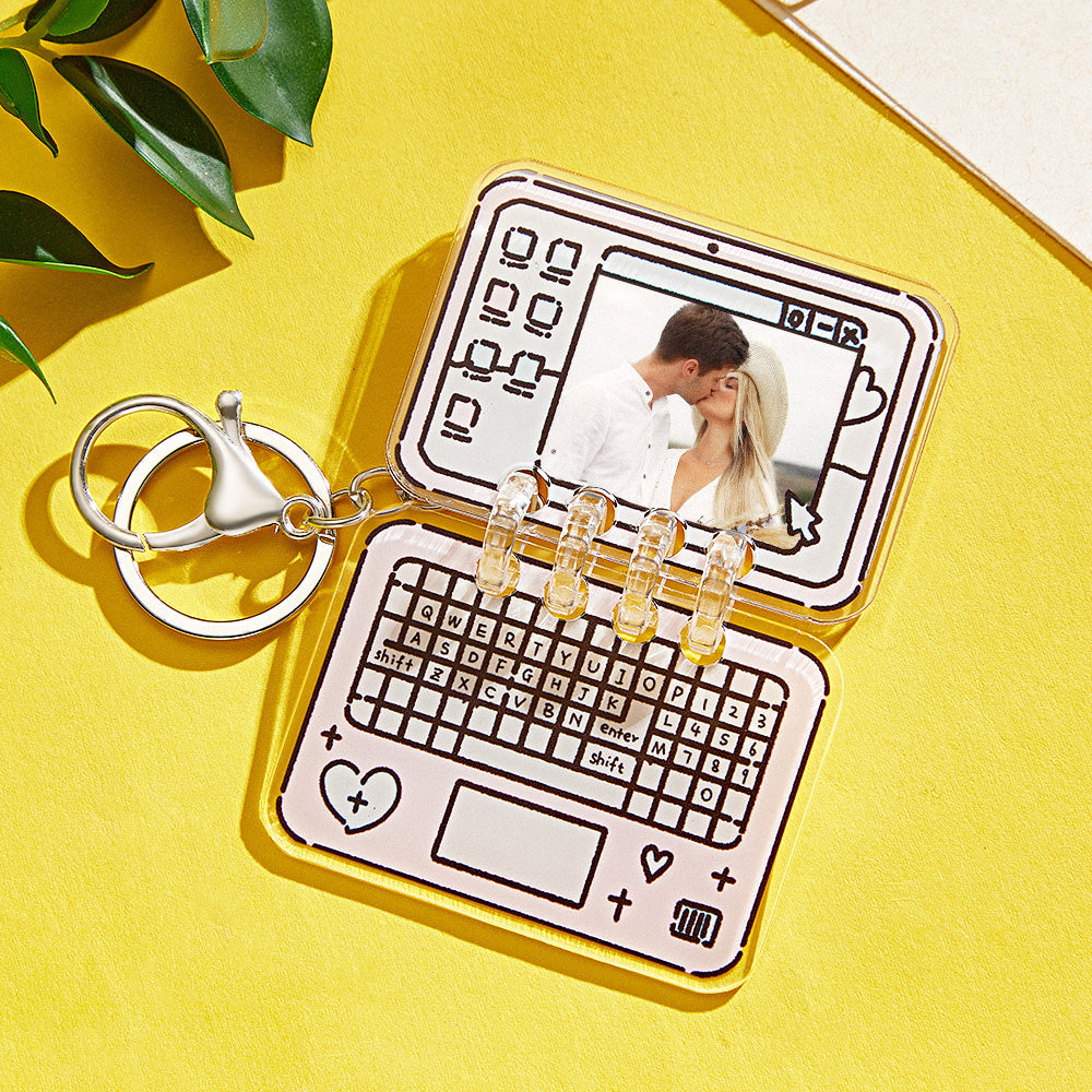 Custom Photo Acrylic Laptop Keychain Valentine's Day Gifts - soufeelau