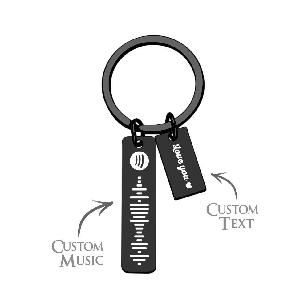 Custom Music Code Keychain Personalized Creative Name Scannable Spotify Code Keychain Gift For Her - soufeelau