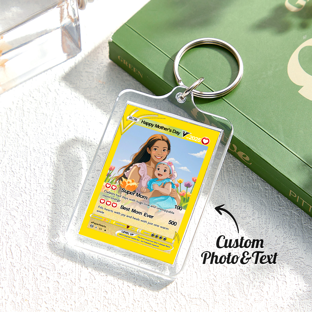 Custom Acrylic Keychain Photo Keychain Personalized Text Best Gift for Family - soufeelau