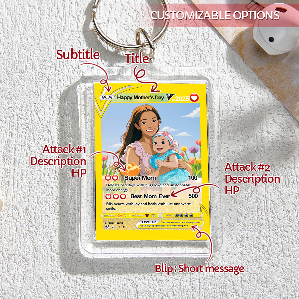 Custom Acrylic Keychain Photo Keychain Personalized Text Best Gift for Family - soufeelau