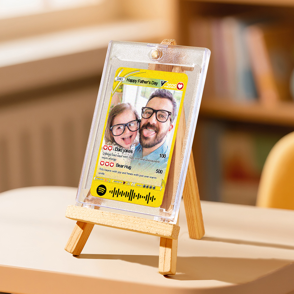 Custom Spotify Code Poke Card Custom Photo and Text Father's Day Gifts - soufeelau