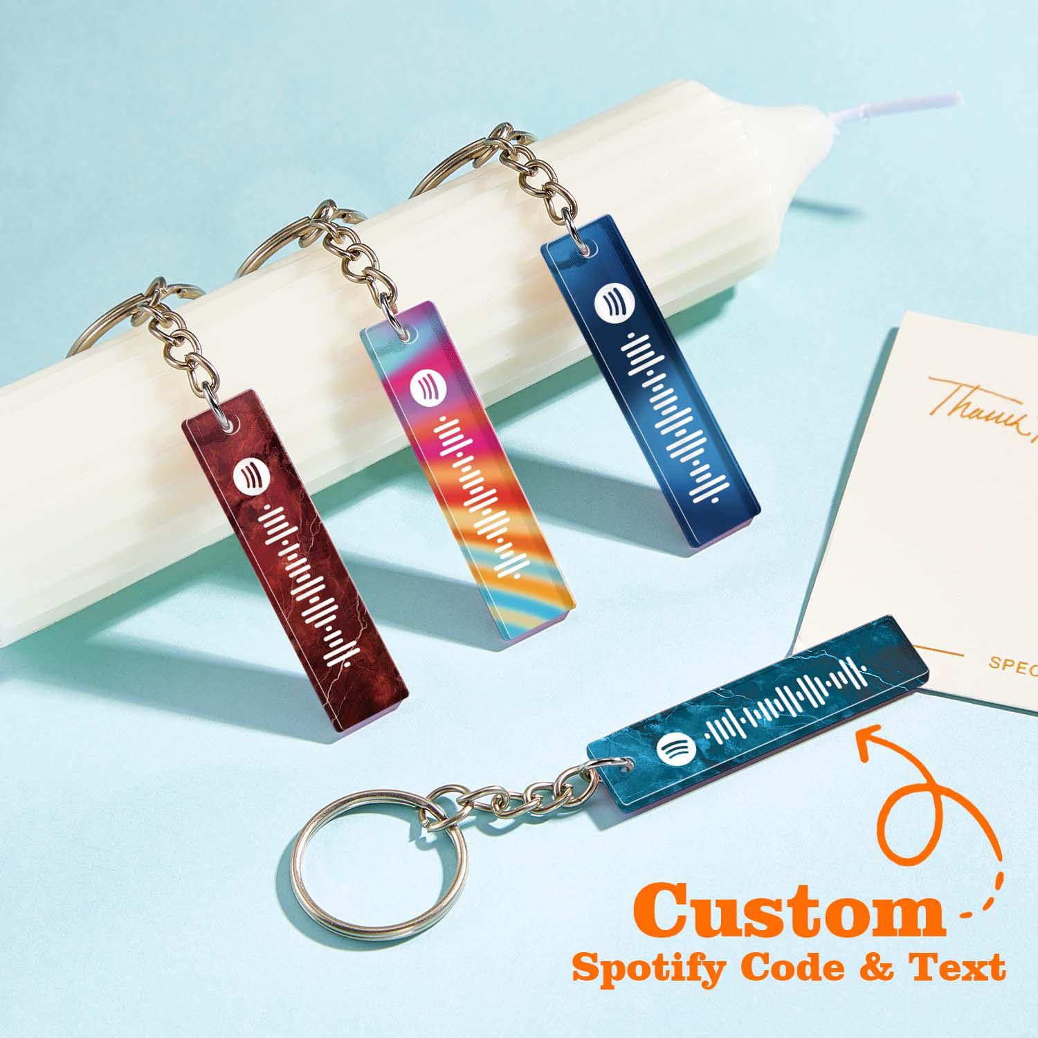 Custom Multicolor Spotify Keychain Scannable Keyring Personalized Acrylic Code Keychain Music Gift Couple Gift - soufeelau