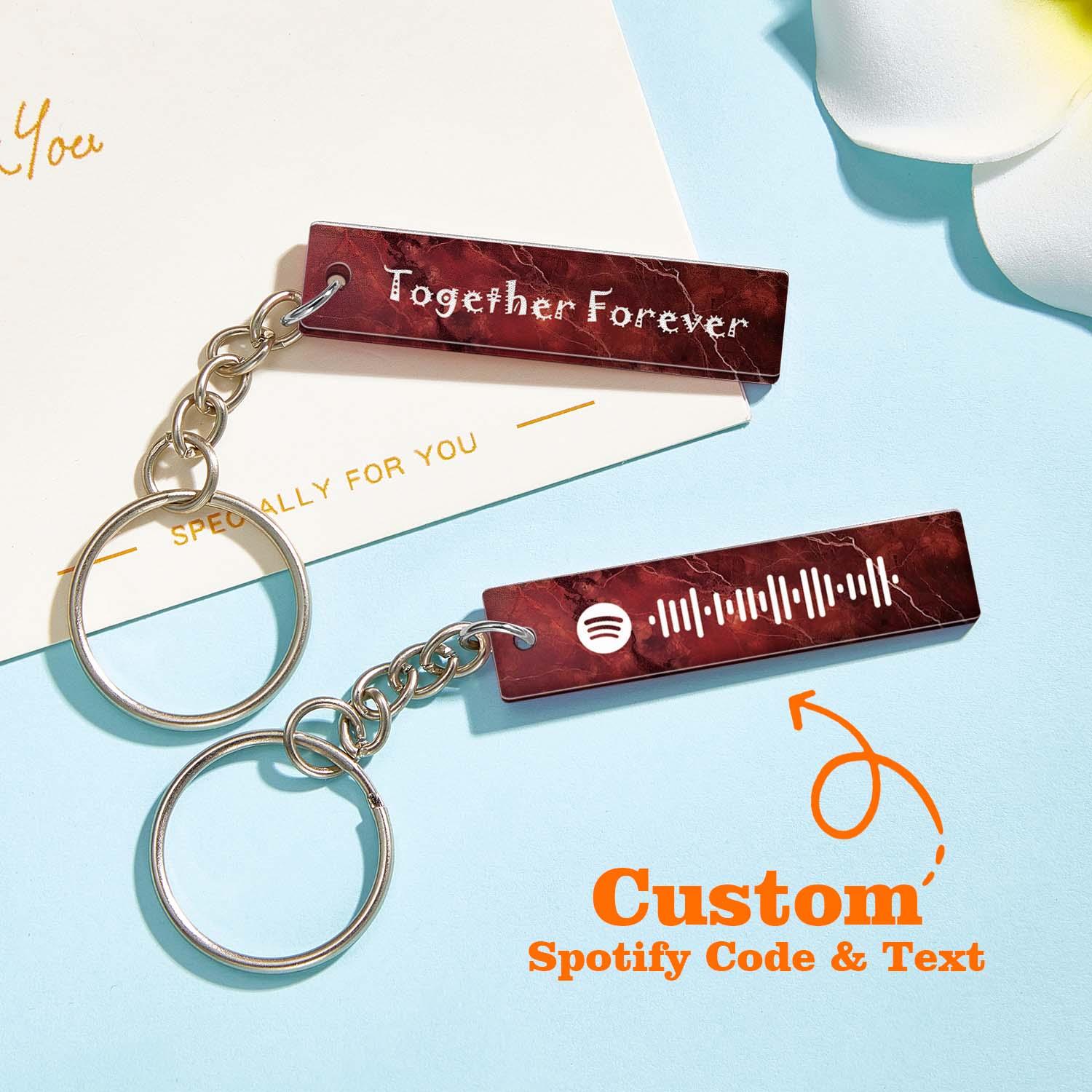 Custom Multicolor Spotify Keychain Scannable Keyring Personalized Acrylic Code Keychain Music Gift Couple Gift - soufeelau