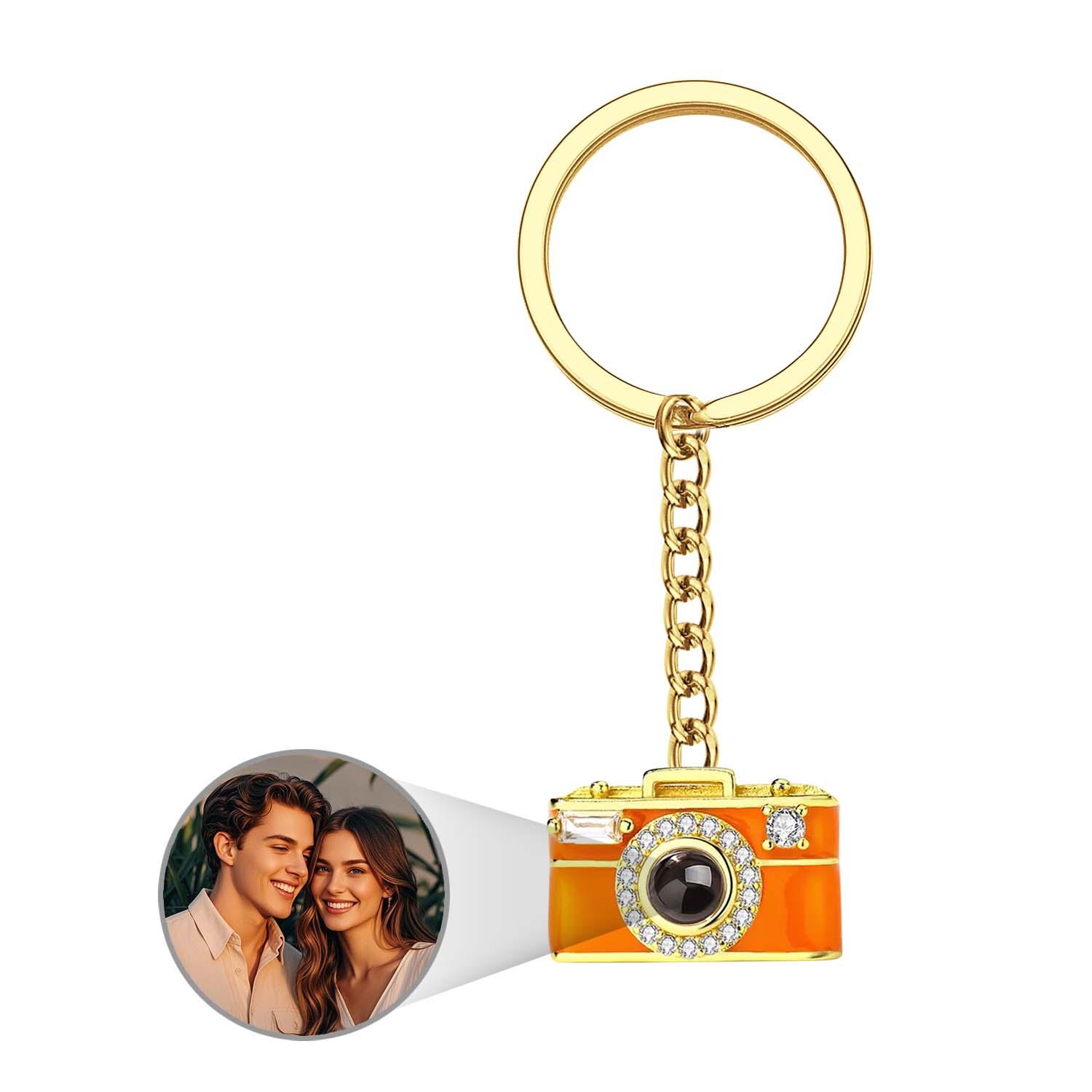 Personalized Photo Keychain Projection Gem Camera Keyring Anniversary Gifts for Her - soufeelau