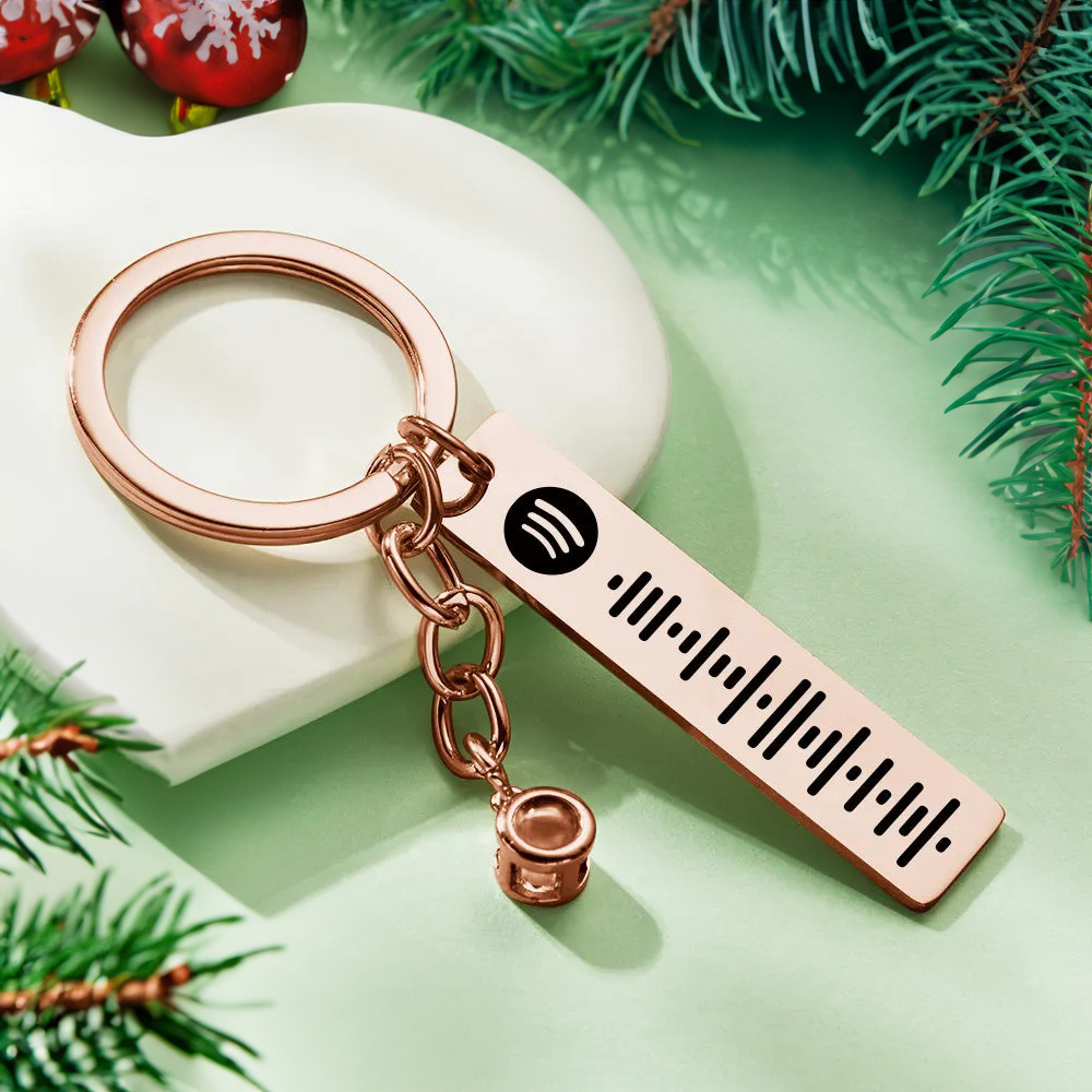 Custom Projection Spotify Code Keychain Metal Keychain Funny Keychain Christmas Gift for Her - soufeelau