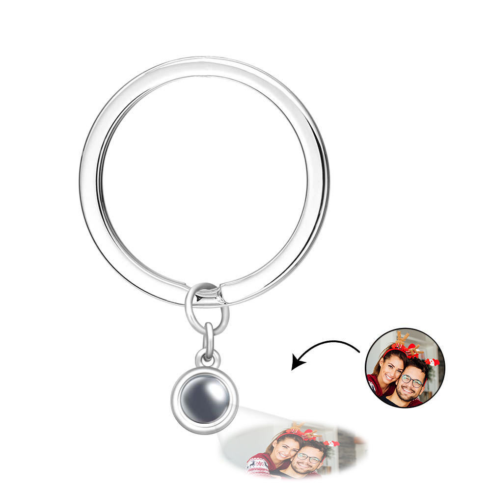 Custom Photo Projection Keychain Personalized Key Ring Exquisite Christmas Gifts For Couple - soufeelau