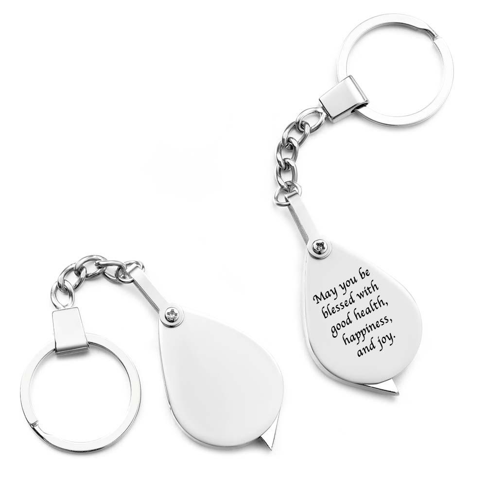 Magnifier Keychain Keyring Personalized Gift Anniversary Gift for Him Christmas Day Gift for Men - soufeelau