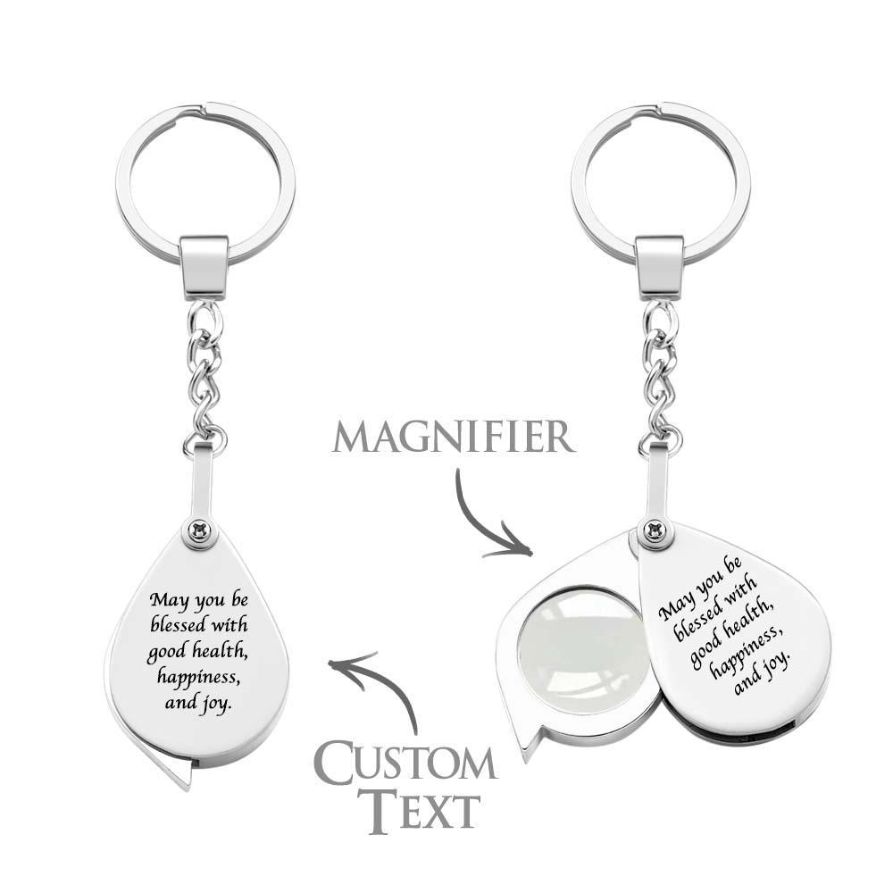 Magnifier Keychain Keyring Personalized Gift Anniversary Gift for Him Christmas Day Gift for Men - soufeelau