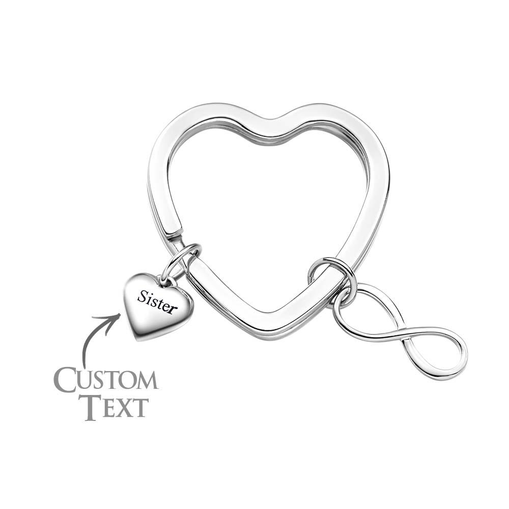 Personalized Infinity Heart Keychain Best Friends Gift BFF Keychain Valentine's Day Gift - soufeelau