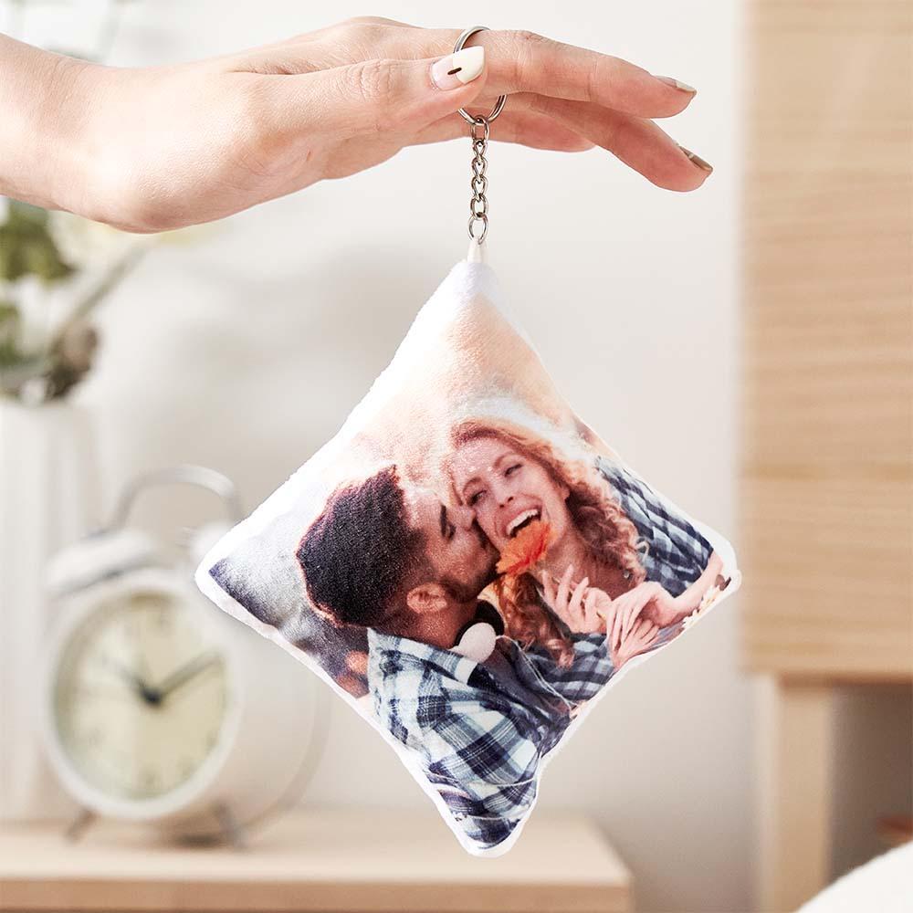 Mini Pillow Special Date Calendar Photo Custom Keychain Double Sided Personalized Pillow keychain Tiny Gift for Your Loved Ones - soufeelau