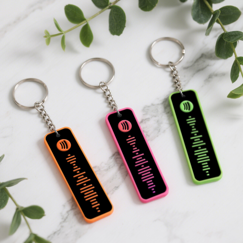 Custom Spotify Keychain Custom Color Combinations Personalized Music Keepsake - soufeelau