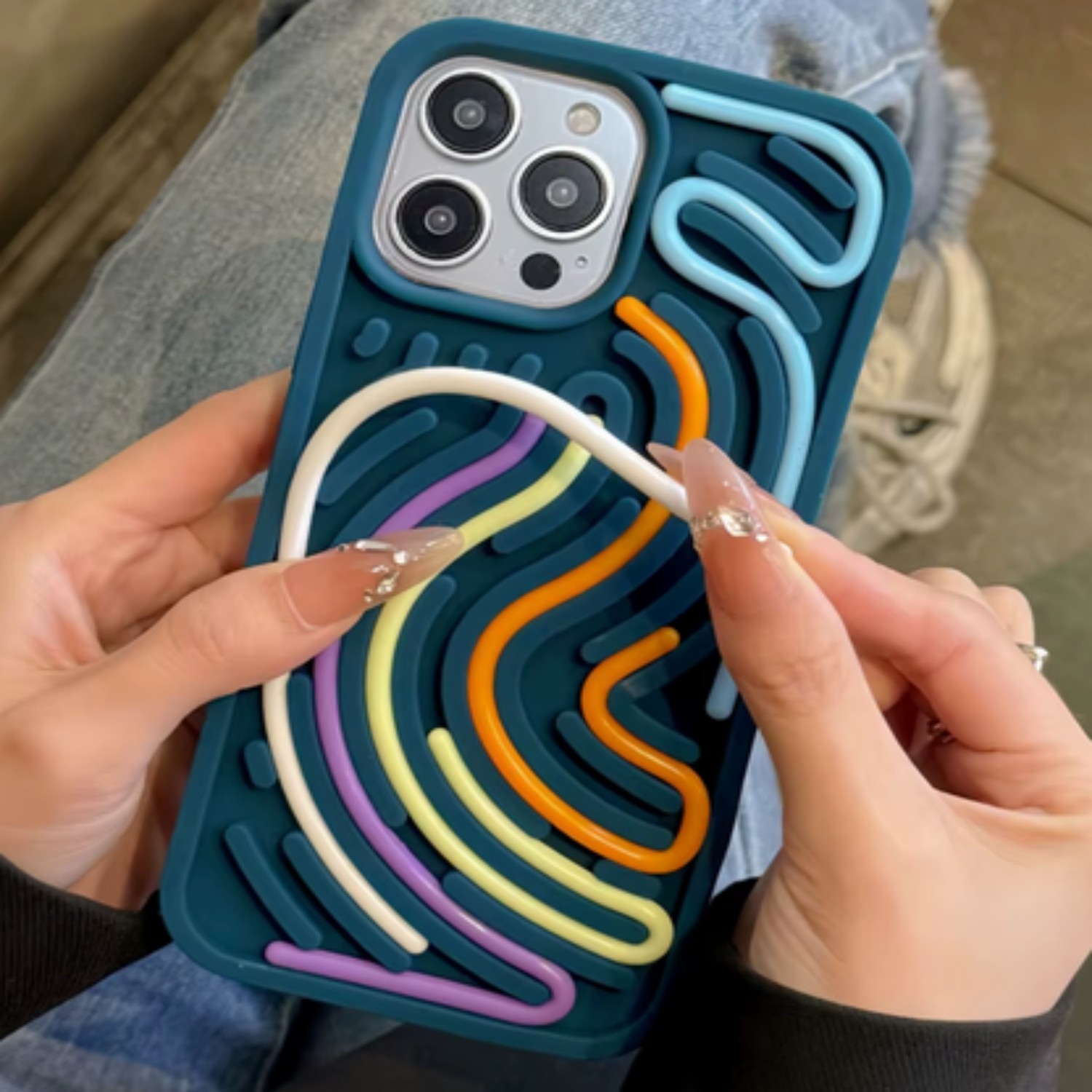 Noodle Phone Case Relieves Stress Multiple Colors For iPhone - soufeelau