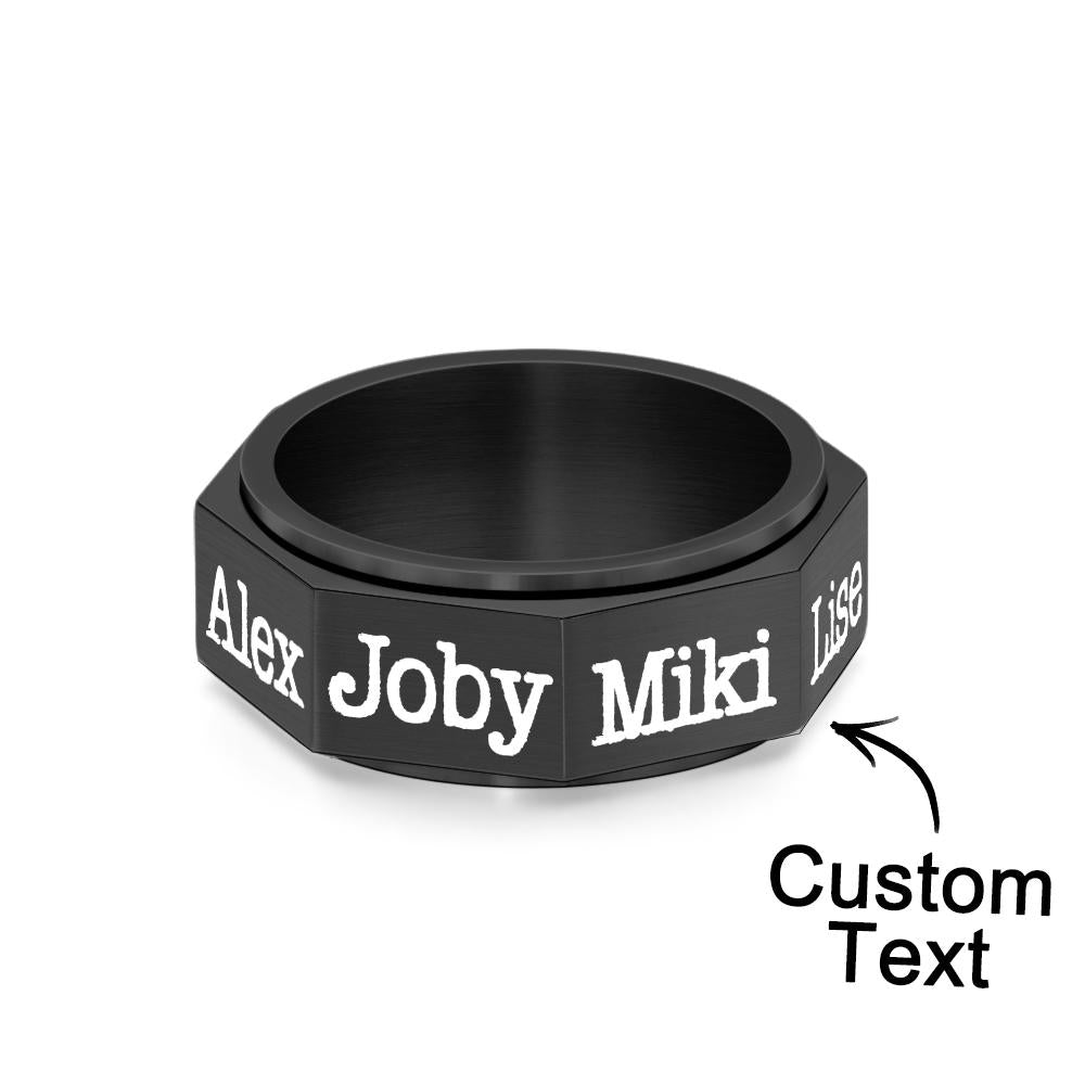 Engravable Ring Norse Viking Rotatable Band Rings For Men - soufeelau