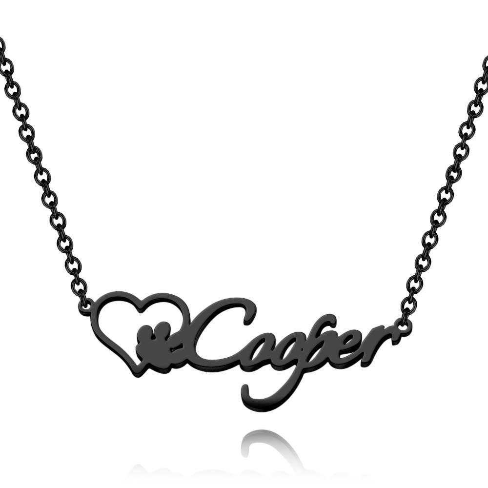 Personalized Name Necklace With Dog Paw Pet Memorial Gift Great Gifts for Pet Lovers - soufeelau