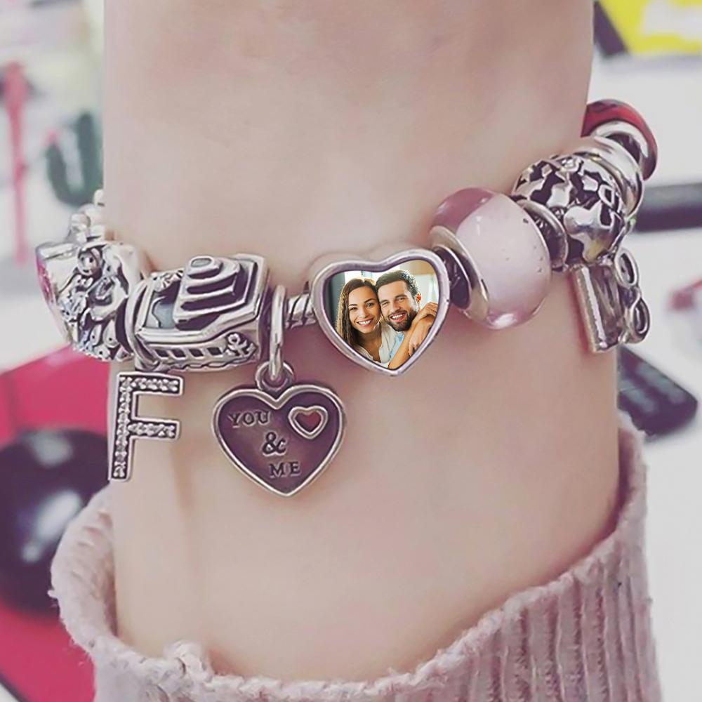 Custom Photo Charm Engraved Heart Picture Charm Gifts For Couples - soufeelau