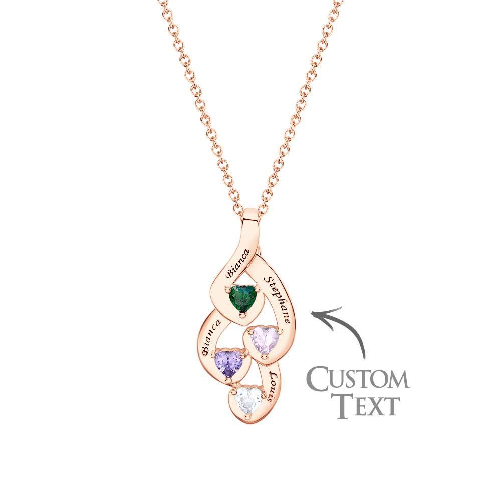 Engravable Twine Heart Birthstone Necklace Colorful Jewelry For Women - soufeelau