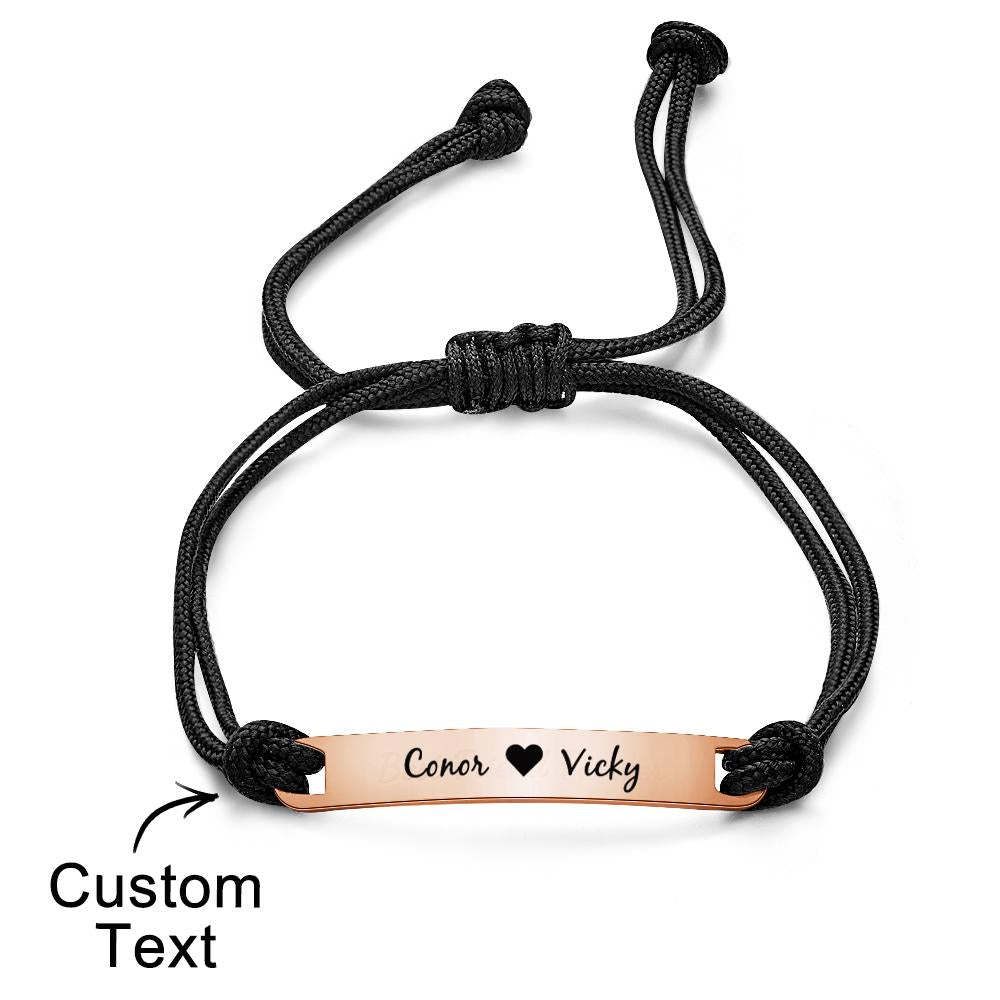 Custom Engraved Couples Bracelet Gift for Wedding Gift - soufeelau