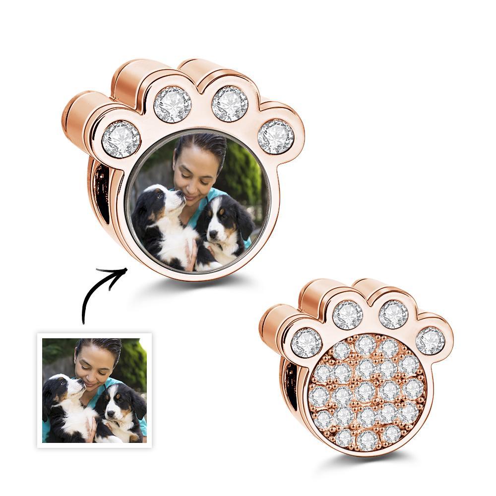 Personalized Paw Photo Charm of Bracelet Custom Picture Charm Cute Pet Photo Bead Fits Bracelet Necklace Anniversary Gift - soufeelau