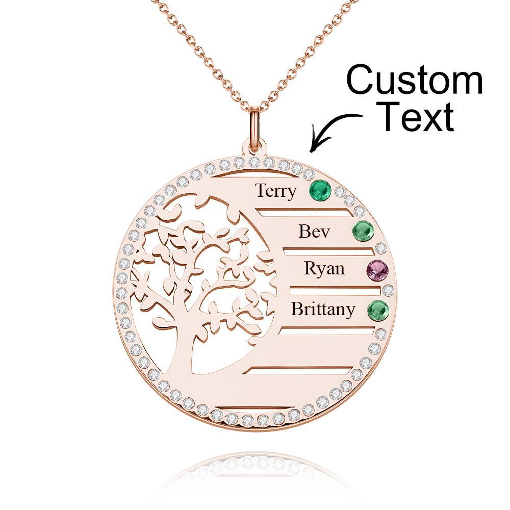 Custom Family Tree Name Necklaces Personalized Birthstone Necklace Mother's Day Gifts - soufeelau