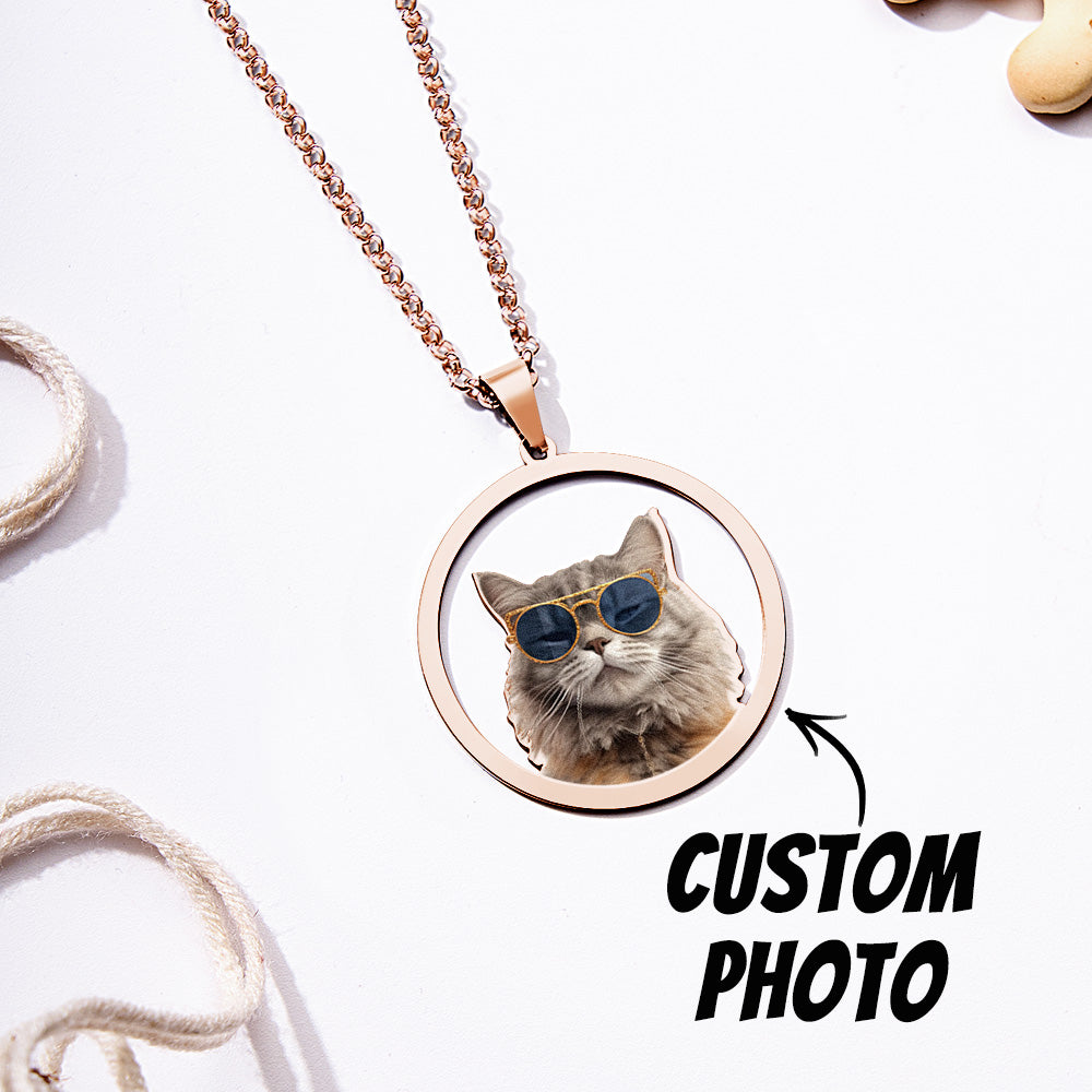 Personalized Pet Photo Necklace Gift for Pet Lover - soufeelau