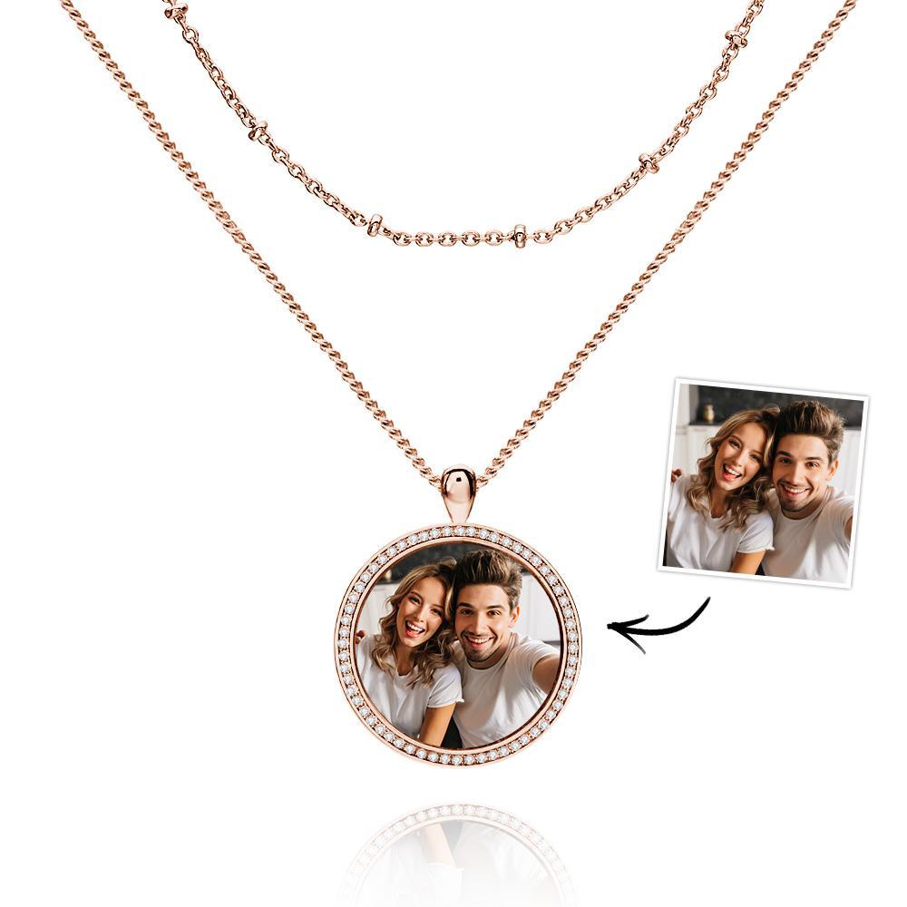 Layered Custom Necklace Photo Necklace Anniversary Gifts - soufeelau