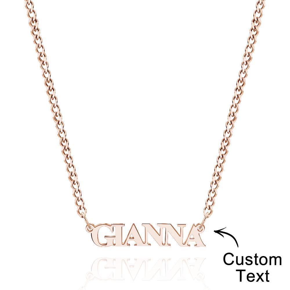 Custom Slanted Minimalist Name Necklace Dainty Couple Gift - soufeelau