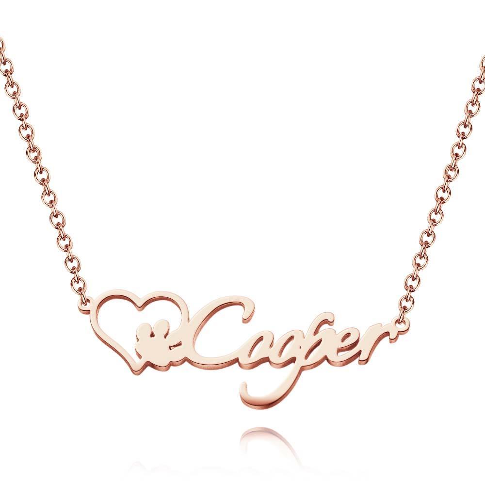 Personalized Name Necklace With Dog Paw Pet Memorial Gift Great Gifts for Pet Lovers - soufeelau