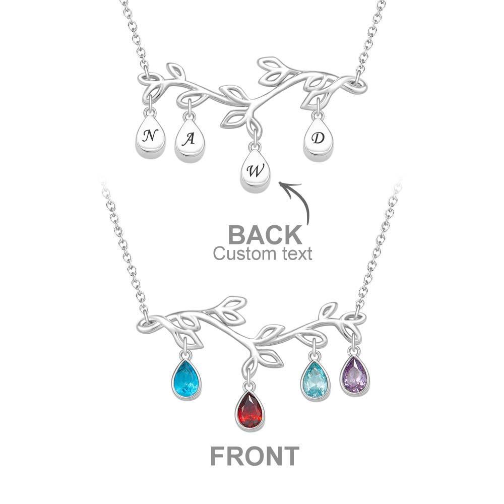 Custom Birthstone Necklace Optional Quantity Diamonds Tree Pendant Fashionable Gifts For Her - soufeelau