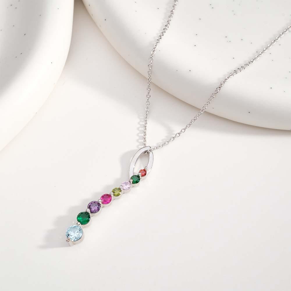 Personalized Birthstone Necklace Creative Colorful Pendant Jewelry For Her - soufeelau