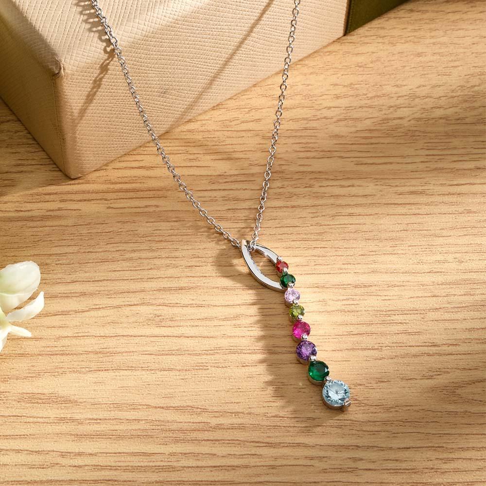 Personalized Birthstone Necklace Creative Colorful Pendant Jewelry For Her - soufeelau