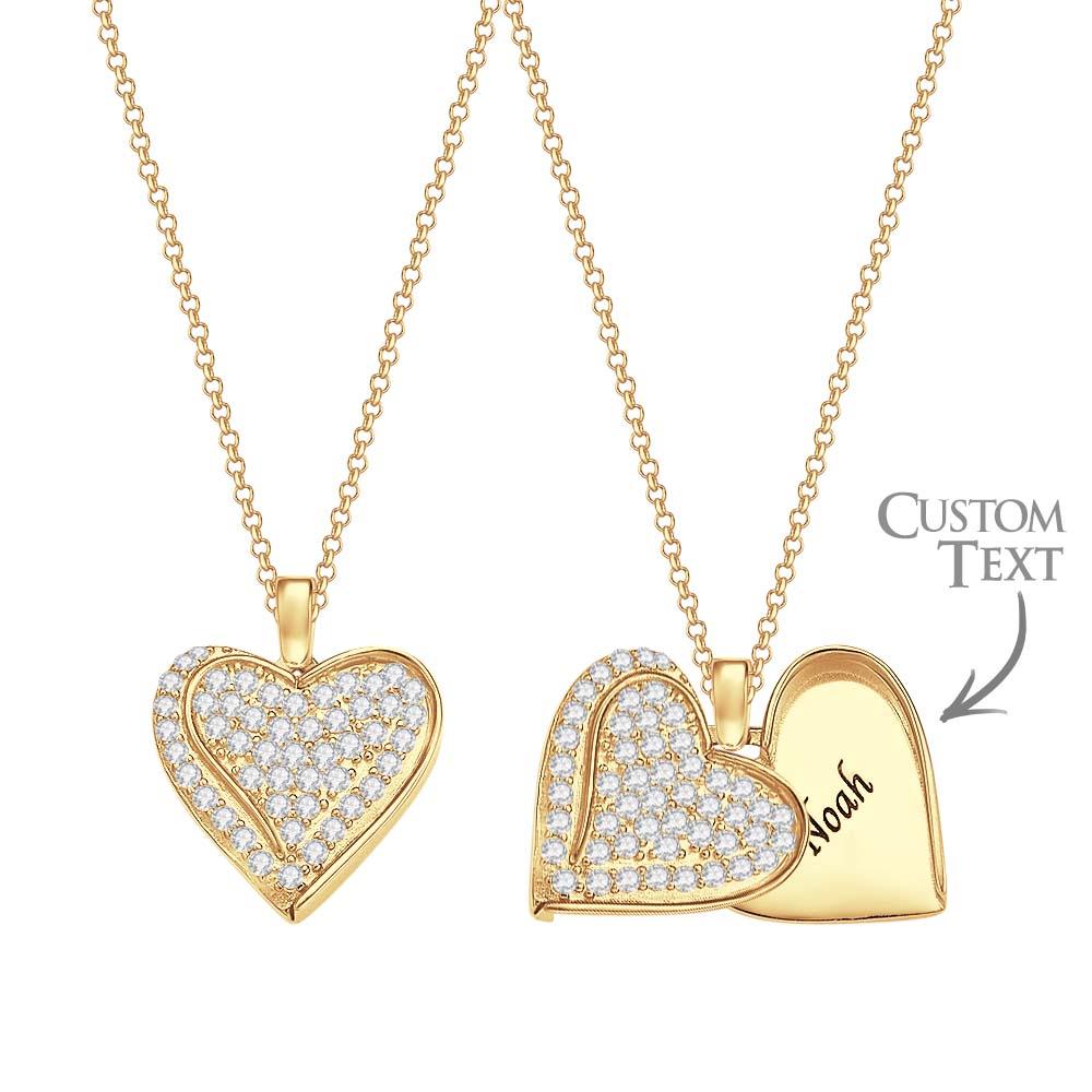 Custom Heart Name Necklace 18k Gold Plated Personalized Engraved Necklace - soufeelau