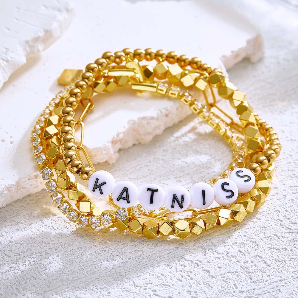 Custom Name Bracelet Bohemia Style Metal Stack Gift - soufeelau