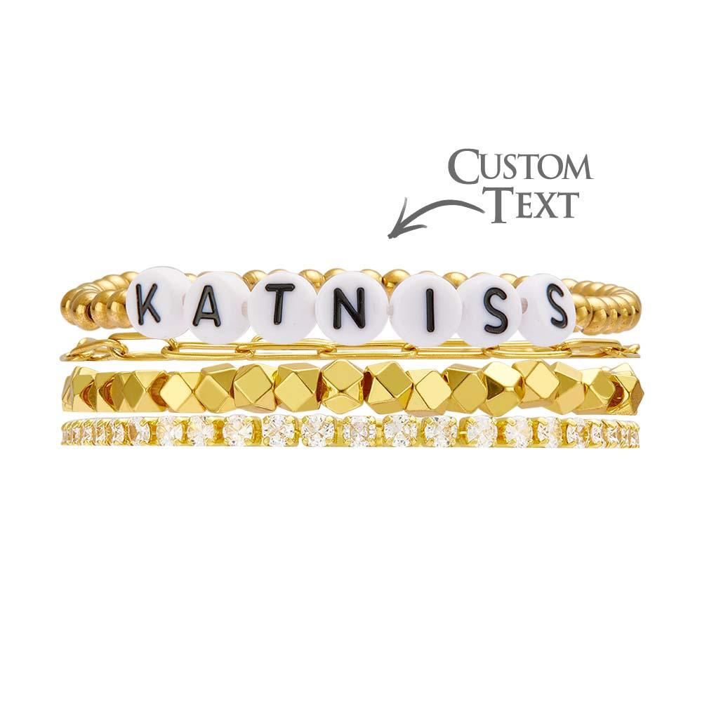 Custom Name Bracelet Bohemia Style Metal Stack Gift - soufeelau
