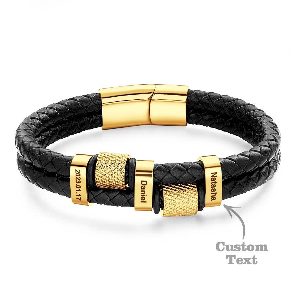 Stainless Steel Cross Men's Multilayer Leather Bracelet Stainless Steel Braided Leather Great Gift for Him - soufeelau