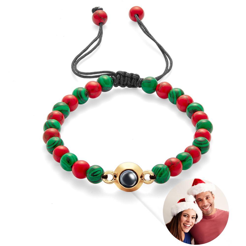 Custom Projection Bracelet Colorful Beads Unique Christmas Couple Gift - soufeelau