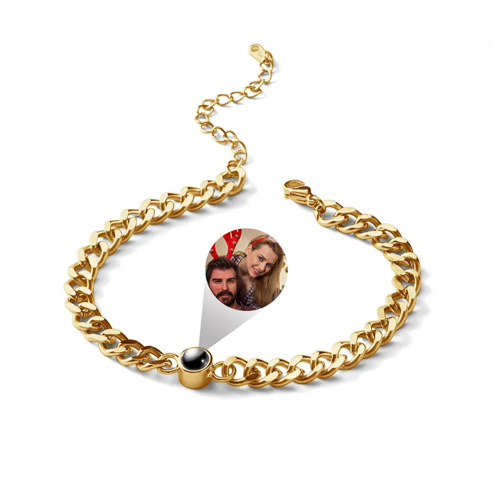 Custom Photo Bracelet Projection Bracelet Vintage Bracelet Christmas Gift for Him - soufeelau