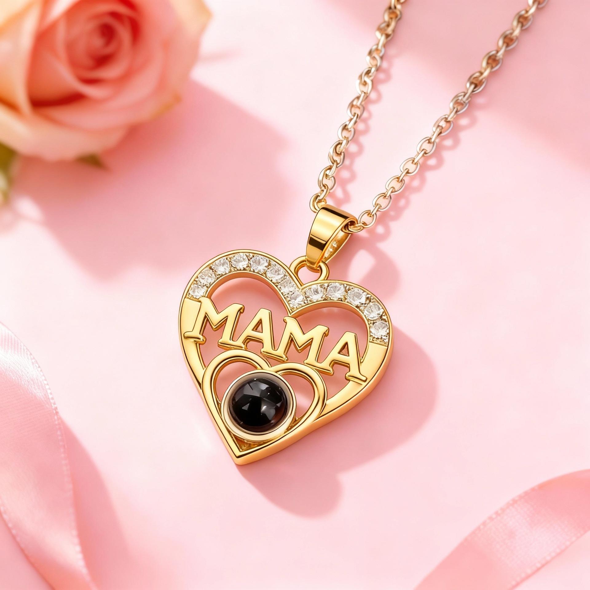Personalized "MOM" Infinity Photo Projection Necklace Forever Love Gift Mother's Day Gift - soufeelau