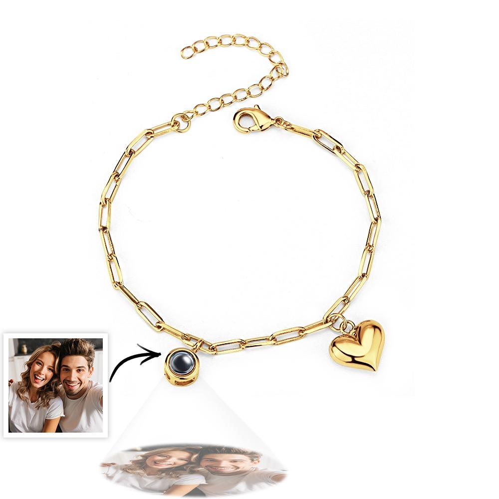 Personalized Photo Projection Bracelet with Heart Creative Gift - soufeelau