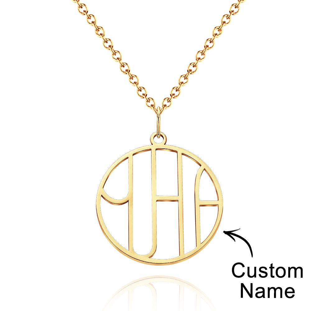Personalized Unique Design Monogram Custom Name Logo Necklace - soufeelau